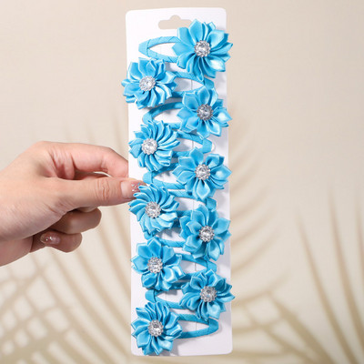 10kom/set Jednobojne kopče za kosu sa vještačkim kamenčićima za djecu Ručno izrađene BB kopče Ukosnice Pokrivala za glavu Modni dodaci za kosu za djevojke