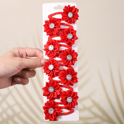 10kom/set Jednobojne kopče za kosu sa vještačkim kamenčićima za djecu Ručno izrađene BB kopče Ukosnice Pokrivala za glavu Modni dodaci za kosu za djevojke