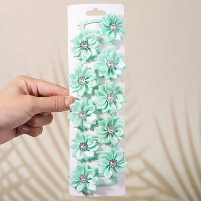 10kom/set Jednobojne kopče za kosu sa vještačkim kamenčićima za djecu Ručno izrađene BB kopče Ukosnice Pokrivala za glavu Modni dodaci za kosu za djevojke