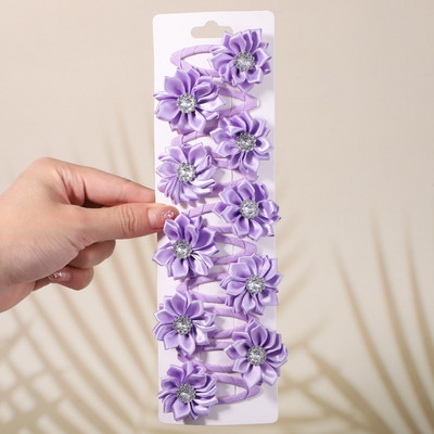 10kom/set Jednobojne kopče za kosu sa vještačkim kamenčićima za djecu Ručno izrađene BB kopče Ukosnice Pokrivala za glavu Modni dodaci za kosu za djevojke