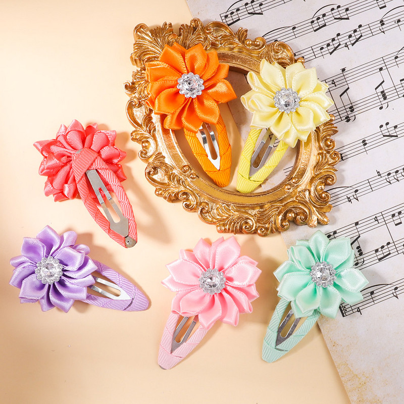 10kom/set Jednobojne kopče za kosu sa vještačkim kamenčićima za djecu Ručno izrađene BB kopče Ukosnice Pokrivala za glavu Modni dodaci za kosu za djevojke