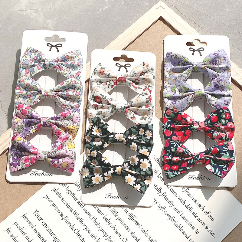 4kom/set Nove slatke cvjetne mašne za kosu Koje za slatke djevojke Sigurnosne ukosnice Ukosnice Pokrivala za glavu Mašne Kojebe Dječji dodaci za kosu Poklon