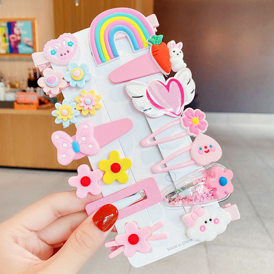 14PCS/Set Nove djevojke, slatke šarene ukosnice s cvijećem, dječje ljupke ukrasne kopče za kosu BB ukosnice, modni dodaci za kosu