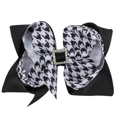 4,5 inčna mašna za kosu za povratak u školu Dječja kopča za kosu za djevojčice Boutique vrpca mašna Okrugla ukosnica sa vještačkim kamenčićima Fiksirani dodaci za kosu