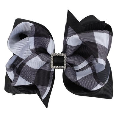 4,5 inčna mašna za kosu za povratak u školu Dječja kopča za kosu za djevojčice Boutique vrpca mašna Okrugla ukosnica sa vještačkim kamenčićima Fiksirani dodaci za kosu