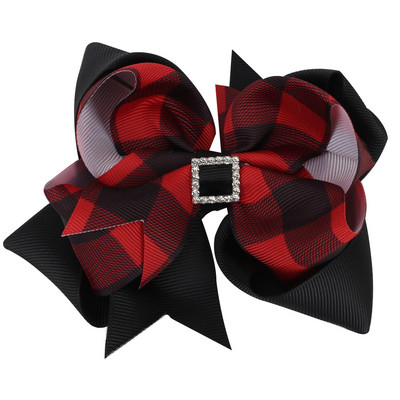 4,5 inčna mašna za kosu za povratak u školu Dječja kopča za kosu za djevojčice Boutique vrpca mašna Okrugla ukosnica sa vještačkim kamenčićima Fiksirani dodaci za kosu