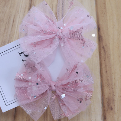 Dvodijelne nove svjetlucave trake za kosu od gaze za djevojčice Dječja kopča za kosu Slatke dječje elastične trake za kosu Velika ukosnica Dodaci za kosu Poklon