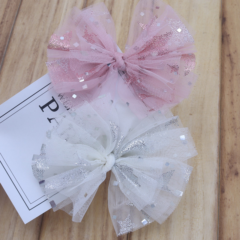 Dvodijelne nove svjetlucave trake za kosu od gaze za djevojčice Dječja kopča za kosu Slatke dječje elastične trake za kosu Velika ukosnica Dodaci za kosu Poklon