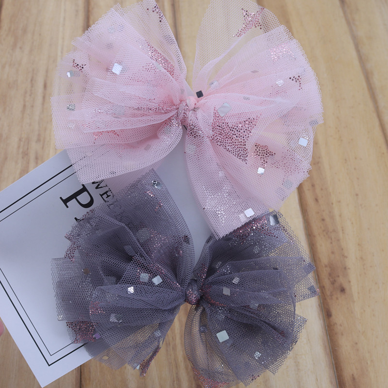 Dvodijelne nove svjetlucave trake za kosu od gaze za djevojčice Dječja kopča za kosu Slatke dječje elastične trake za kosu Velika ukosnica Dodaci za kosu Poklon