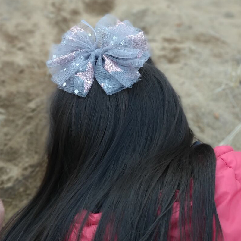 Dvodijelne nove svjetlucave trake za kosu od gaze za djevojčice Dječja kopča za kosu Slatke dječje elastične trake za kosu Velika ukosnica Dodaci za kosu Poklon