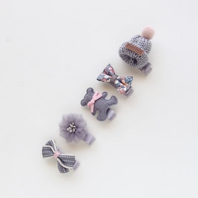5tk/komplekt tüdrukud lilled juukseklambrid multikad juuksenõelad väikelapsed lapsed lapsed loomad vibu SAFE Barrettes juukseaksessuaarid peakatted
