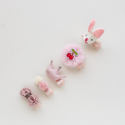 5tk/komplekt tüdrukud lilled juukseklambrid multikad juuksenõelad väikelapsed lapsed lapsed loomad vibu SAFE Barrettes juukseaksessuaarid peakatted