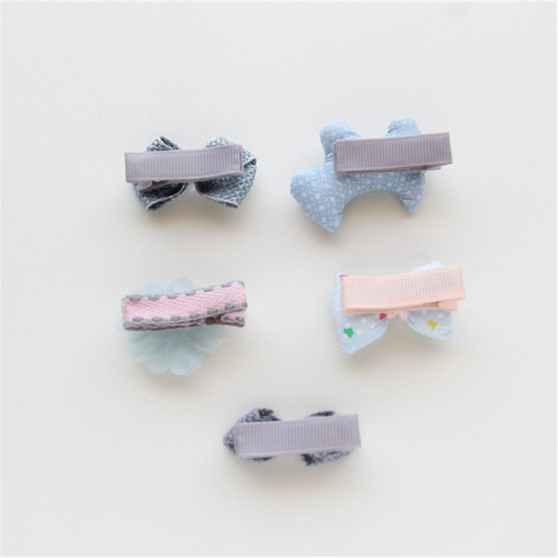 5tk/komplekt tüdrukud lilled juukseklambrid multikad juuksenõelad väikelapsed lapsed lapsed loomad vibu SAFE Barrettes juukseaksessuaarid peakatted