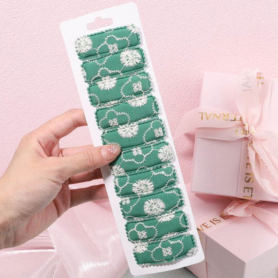 10 kom/lot Čvrste 2 inčne osnovne kopče za bebe ukošene kopče za kosu sa vezom od čipke Ukosnice za kosu od pamuka BB ukosnice za djevojčice