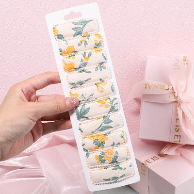 10 kom/lot Čvrste 2 inčne osnovne kopče za bebe ukošene kopče za kosu sa vezom od čipke Ukosnice za kosu od pamuka BB ukosnice za djevojčice