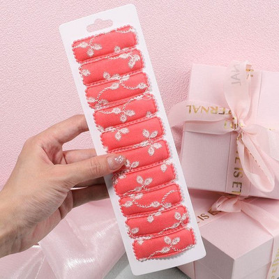 10 kom/lot Čvrste 2 inčne osnovne kopče za bebe ukošene kopče za kosu sa vezom od čipke Ukosnice za kosu od pamuka BB ukosnice za djevojčice