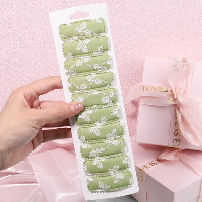 10 kom/lot Čvrste 2 inčne osnovne kopče za bebe ukošene kopče za kosu sa vezom od čipke Ukosnice za kosu od pamuka BB ukosnice za djevojčice