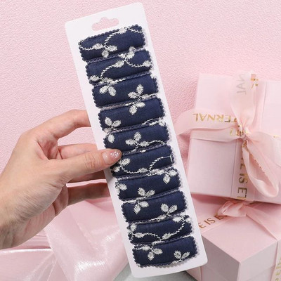 10 kom/lot Čvrste 2 inčne osnovne kopče za bebe ukošene kopče za kosu sa vezom od čipke Ukosnice za kosu od pamuka BB ukosnice za djevojčice