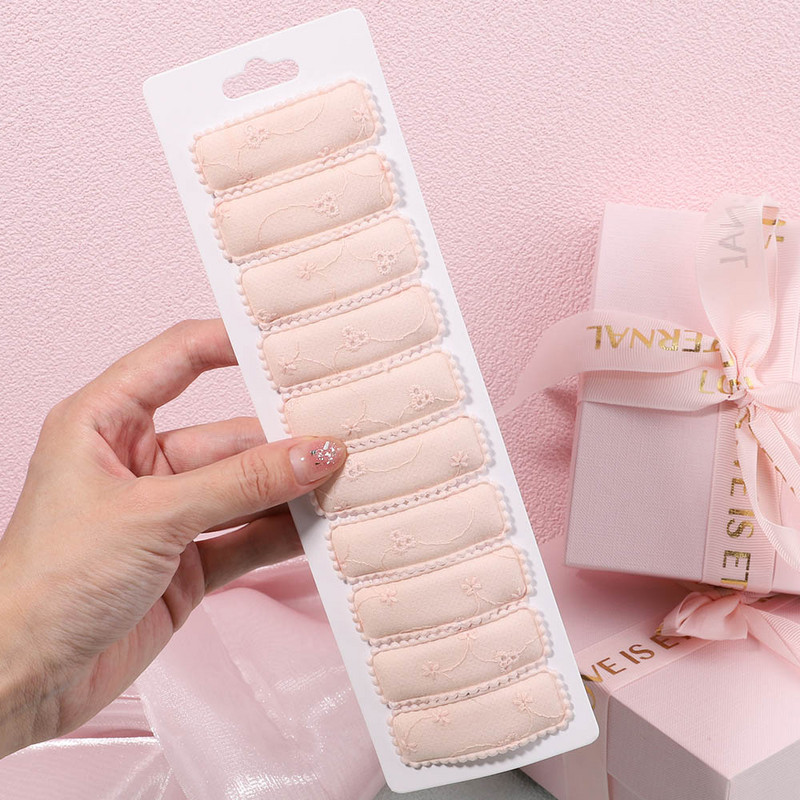 10 kom/lot Čvrste 2 inčne osnovne kopče za bebe ukošene kopče za kosu sa vezom od čipke Ukosnice za kosu od pamuka BB ukosnice za djevojčice