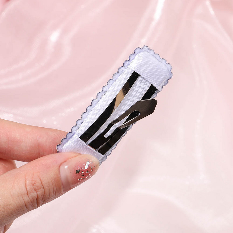 10 kom/lot Čvrste 2 inčne osnovne kopče za bebe ukošene kopče za kosu sa vezom od čipke Ukosnice za kosu od pamuka BB ukosnice za djevojčice