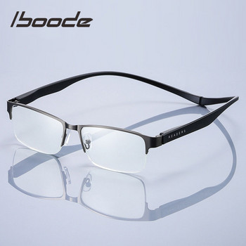 iboode Очила за четене против синя светлина за жени Мъже TR90 Магнитна рамка Висяща врата Дълъг крак Компютърни очила с диоптър с пресбиопия