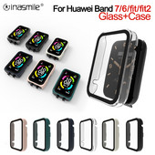 Staklo+kućište za Huawei Watch Fit 2 ES Full Tempered Screen Protector za huawei Honor Band 7 6 Pro Dodaci za pametne satove