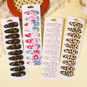 10db/szett édes virágmintás pattintható hajcsat gyerekeknek lányoknak vízcsepp alakú BB hajtűk csapok női divatos hajkiegészítők