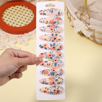 10db/szett édes virágmintás pattintható hajcsat gyerekeknek lányoknak vízcsepp alakú BB hajtűk csapok női divatos hajkiegészítők