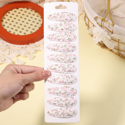 10db/szett édes virágmintás pattintható hajcsat gyerekeknek lányoknak vízcsepp alakú BB hajtűk csapok női divatos hajkiegészítők