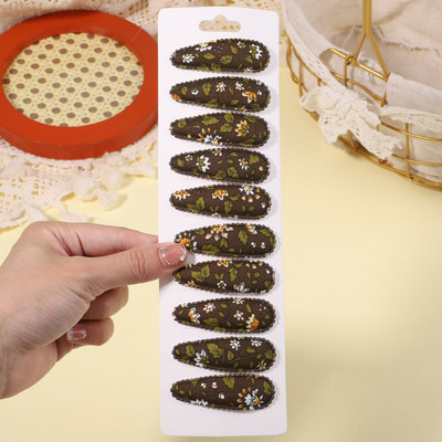 10db/szett édes virágmintás pattintható hajcsat gyerekeknek lányoknak vízcsepp alakú BB hajtűk csapok női divatos hajkiegészítők