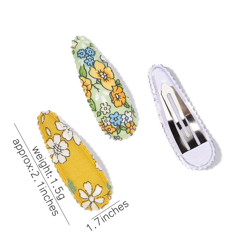 10db/szett édes virágmintás pattintható hajcsat gyerekeknek lányoknak vízcsepp alakú BB hajtűk csapok női divatos hajkiegészítők