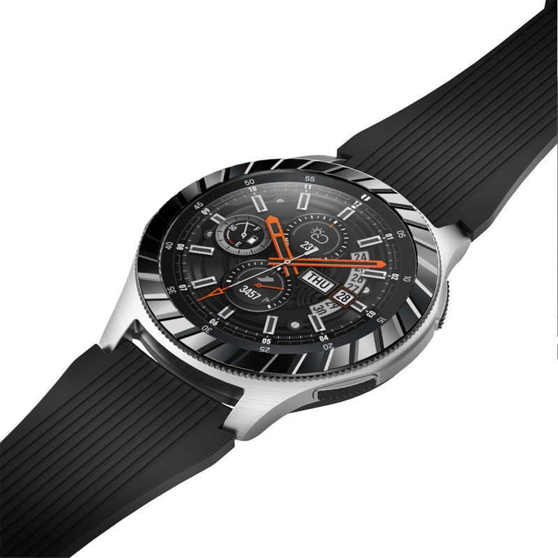 Carcasa cu cadru de stil pentru inel pentru ceas Samsung Galaxy Watch 46mm 42mm Husa din otel inoxidabil pentru ceas inteligent Inel de protectie anti-zgarieturi