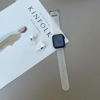 Διαφανές λουρί φθορισμού για Apple Watch Band 38mm 42mm 44mm 40mm σιλικόνης Smartwatch Watchband Βραχιόλι IWatch 6Se 5 4 3 Band