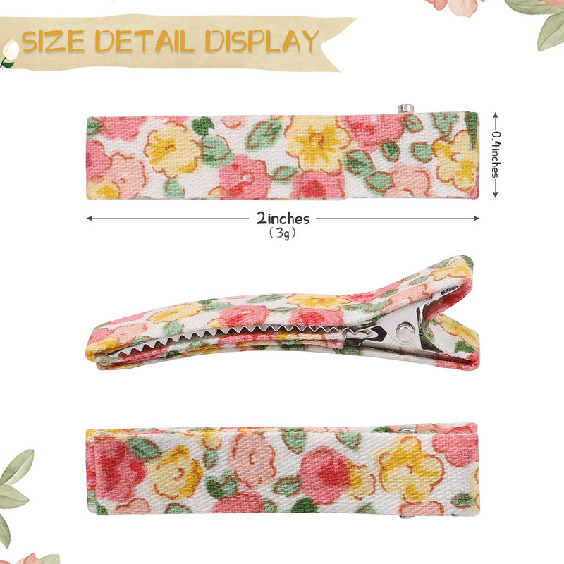 10kom/lot Djevojčice Pamučni cvjetovi s otisnutim pačjim kljunom Stezaljke za bebe Djecu Slatke vintage ukosnice Ukosnice Dodaci za kosu Veleprodaja