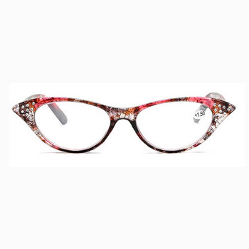 Γυαλιά ανάγνωσης LongKeeper Rhinestone Cat Eye για προορατικά γυναικεία γυαλιά φλοράλ με γυαλιά Diopters Fashion Degree