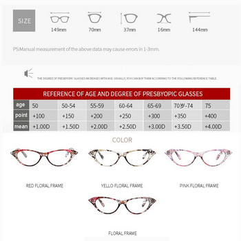 Очила за четене LongKeeper Rhinestone Cat Eye Reading Glasses for Farsighted Цветни дамски очила с диоптър Очила с модна степен