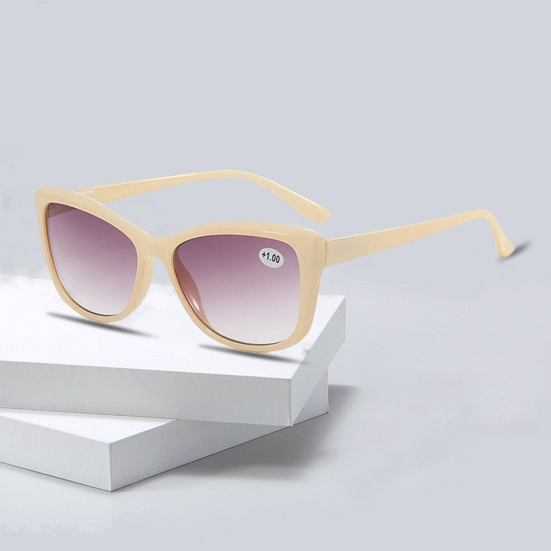 seemfly Cat Eye naočale za čitanje Ženske gradijentno sive leće Sunčane naočale za dalekovidnost Ultralake naočale protiv plavog svjetla Dioptrija +1.0