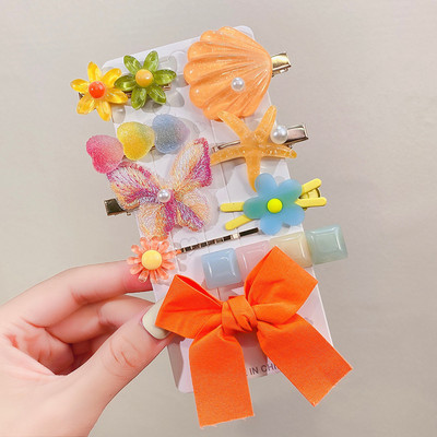 9PCS/Set Nove djevojke, slatki crtani cvjetovi, školjke, ukosnice, dječja slatka mašna, kopče za kosu, trake za glavu, ukosnice, modni dodaci za kosu