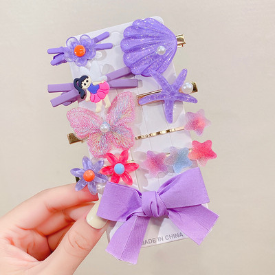 9PCS/Set Nove djevojke, slatki crtani cvjetovi, školjke, ukosnice, dječja slatka mašna, kopče za kosu, trake za glavu, ukosnice, modni dodaci za kosu