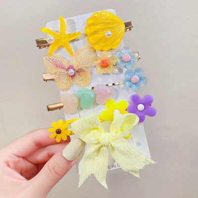 9PCS/Set Nove djevojke, slatki crtani cvjetovi, školjke, ukosnice, dječja slatka mašna, kopče za kosu, trake za glavu, ukosnice, modni dodaci za kosu
