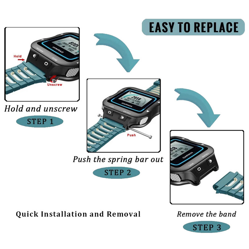 Curele de înlocuire pentru banda de ceas inteligentă din silicon pentru brățară Garmin Forerunner 920XT 920 XT, alergare, înot, sport, brățară + centură pentru scule