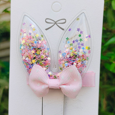 5 kom/lot Živi pijesak, svjetlucava ukosnica za zečje uho, rođendanski poklon, dodaci za kosu za djevojčice, dječja kopča za kosu