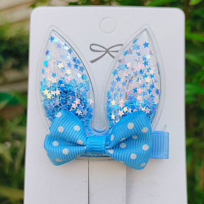 5 kom/lot Živi pijesak, svjetlucava ukosnica za zečje uho, rođendanski poklon, dodaci za kosu za djevojčice, dječja kopča za kosu