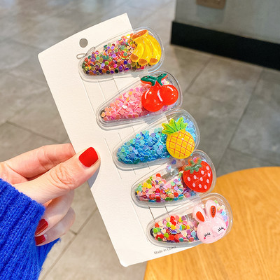 Set od 5 KOM Šljokice u slatkim bojama Ukosnice za žene Djevojke Ukosnice za djecu Lijepe kopče za kosu Geometrijski dodaci za kosu