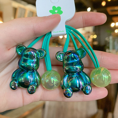 2kom akrilni kompleti elastičnih traka za kosu s medvjedom, dodaci za kosu, ručno rađena gumica za kosu, gumica za kosu