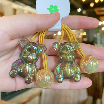 2kom akrilni kompleti elastičnih traka za kosu s medvjedom, dodaci za kosu, ručno rađena gumica za kosu, gumica za kosu