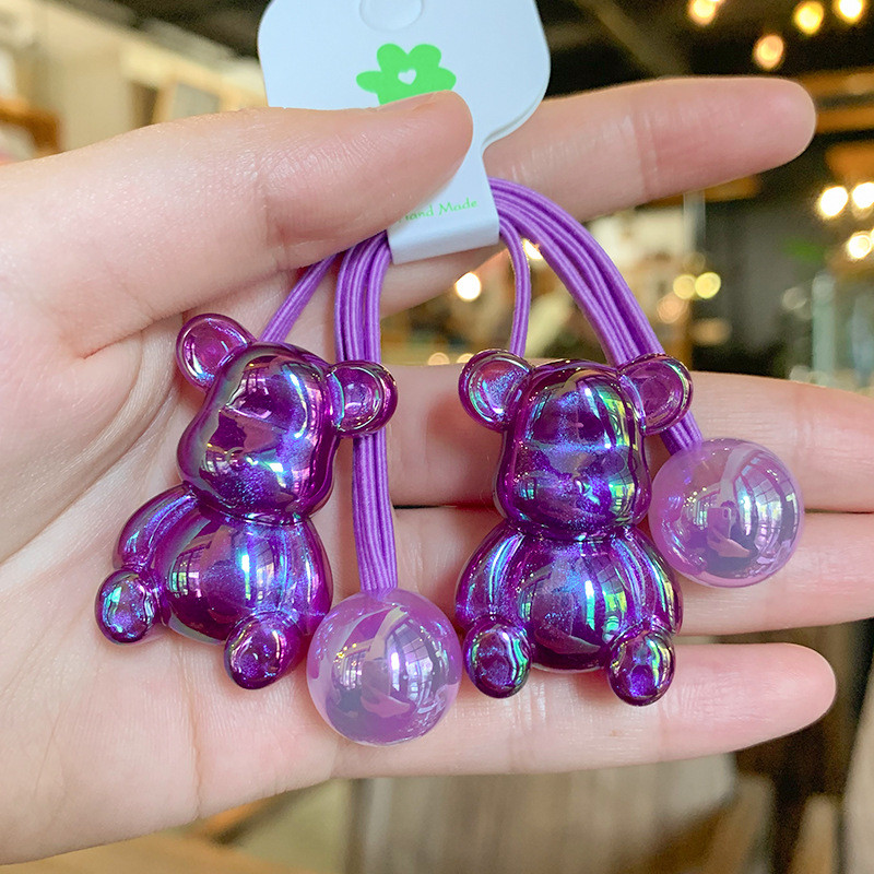 2kom akrilni kompleti elastičnih traka za kosu s medvjedom, dodaci za kosu, ručno rađena gumica za kosu, gumica za kosu