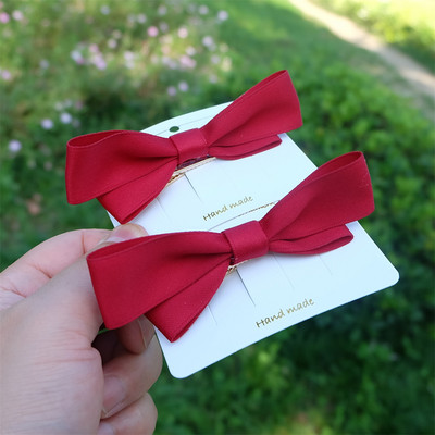 2Pcs/Set Djevojka, klasična modna mašna, kopča za kosu, korejska pokrivala za glavu, proljetna kopča za rep, jednostavna ukosnica, ženska glava, cvijet, poklon