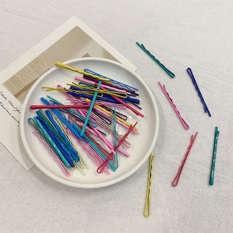 50 kopča ukosnica za djevojčice u boji slatkiša od jedne riječi Ukosnice za kosu s crnim šiškama Dodaci za kosu dječja jednostavna kopča sa strane Ukosnice darovi