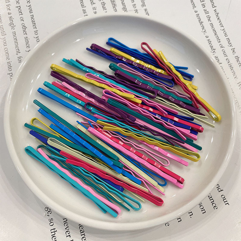 50 kopča ukosnica za djevojčice u boji slatkiša od jedne riječi Ukosnice za kosu s crnim šiškama Dodaci za kosu dječja jednostavna kopča sa strane Ukosnice darovi